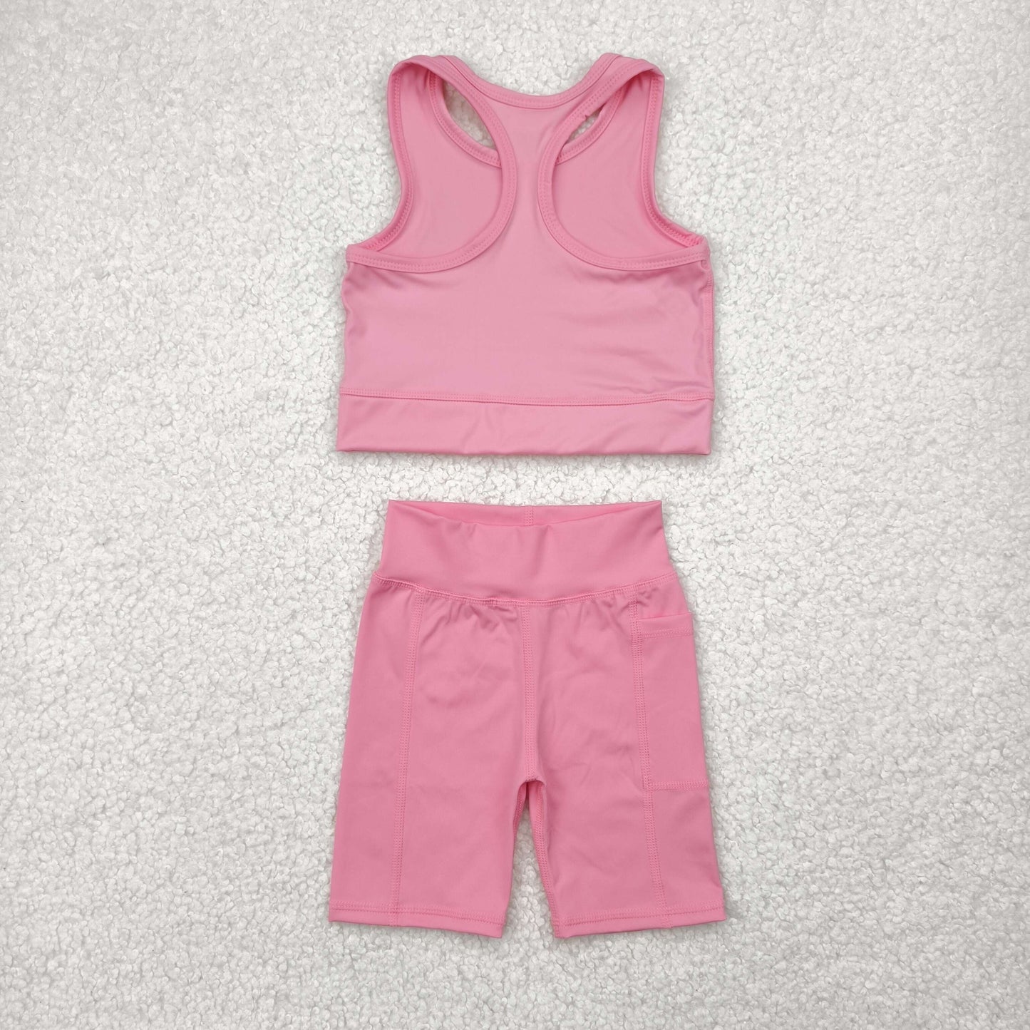 pink yoga sleeveless girl set