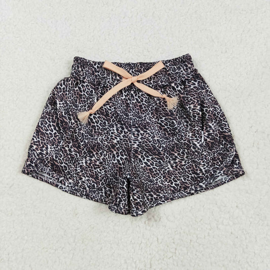 Brown leopard Kids yoga Short