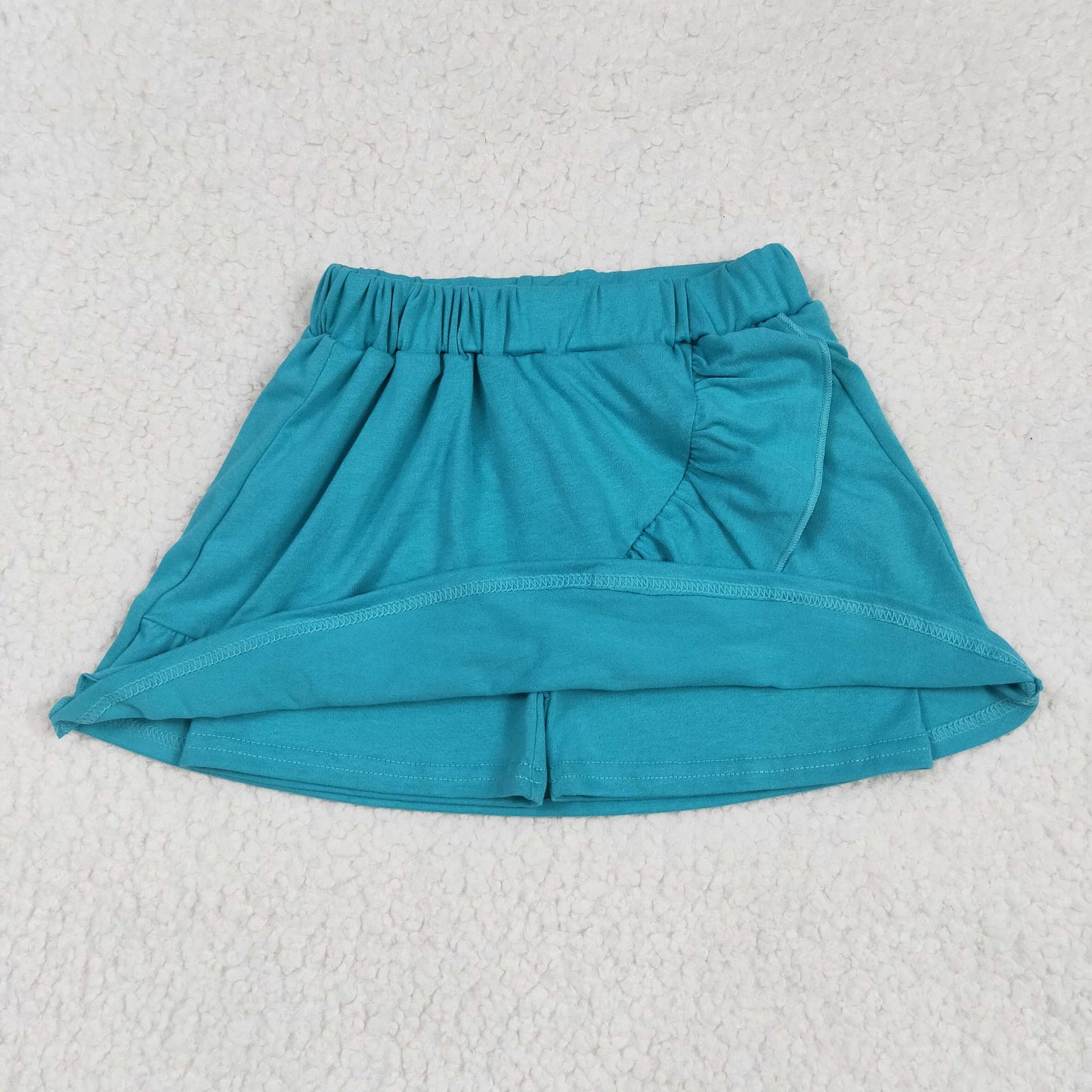 Blue Green print short skirt