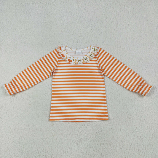 orange stripe floral print GT1074