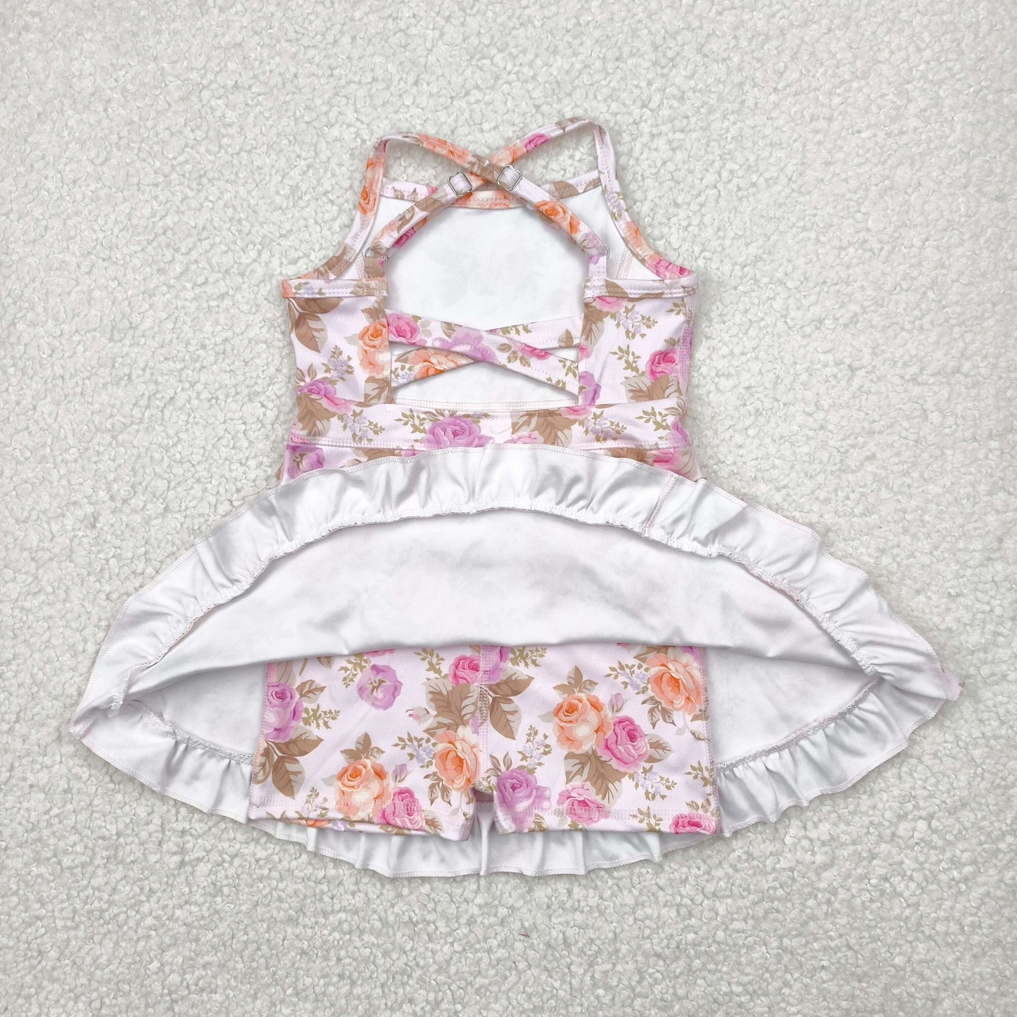 Pink orange orange yoga sleeveless print girl set