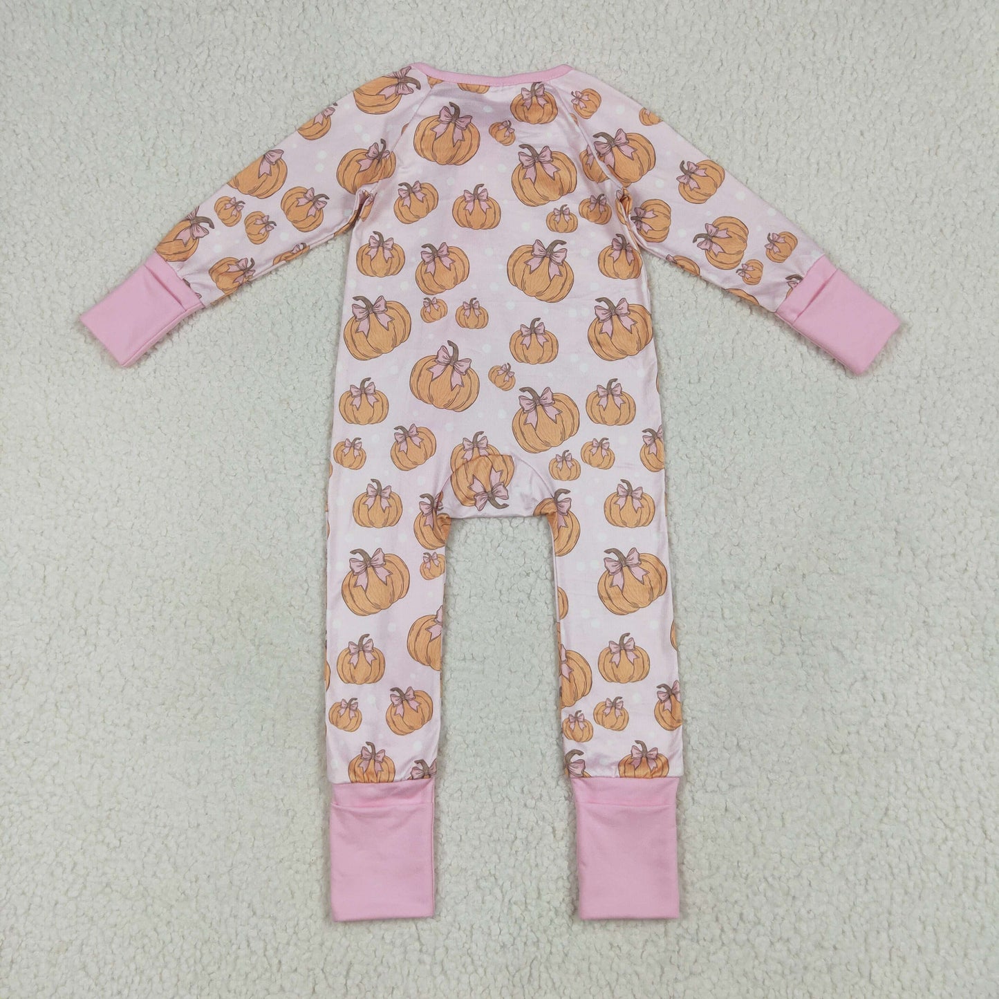 pink pumpkin Print Baby Romper LR2271