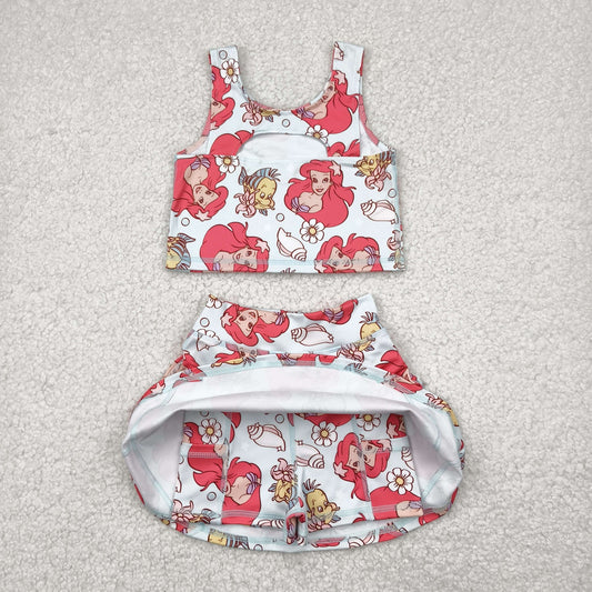 cartoon yoga sleeveless girl set