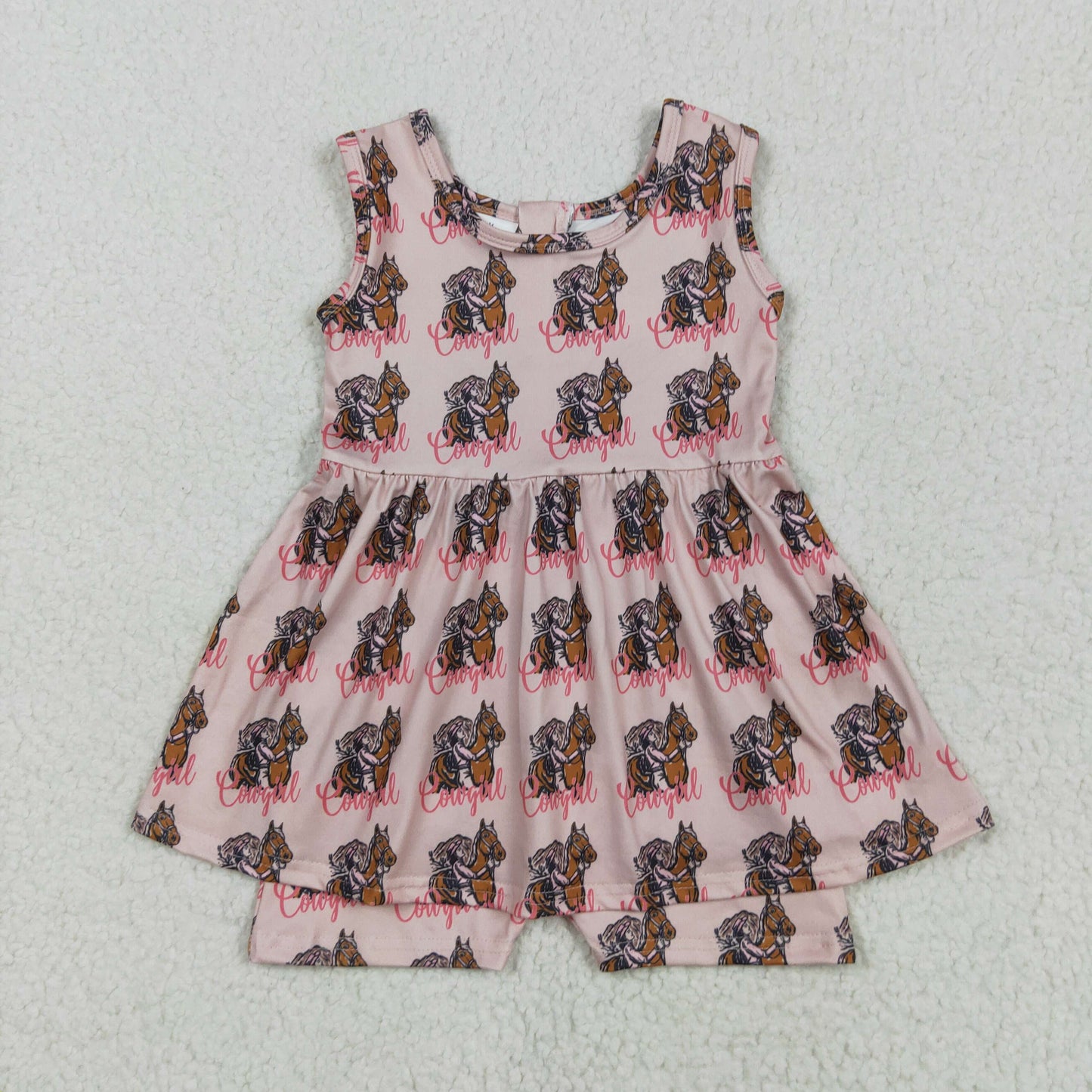 cowgirl pink sleeveless Baby Romper