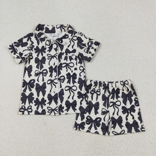 Black Bows Button Pajamas GSSO2663