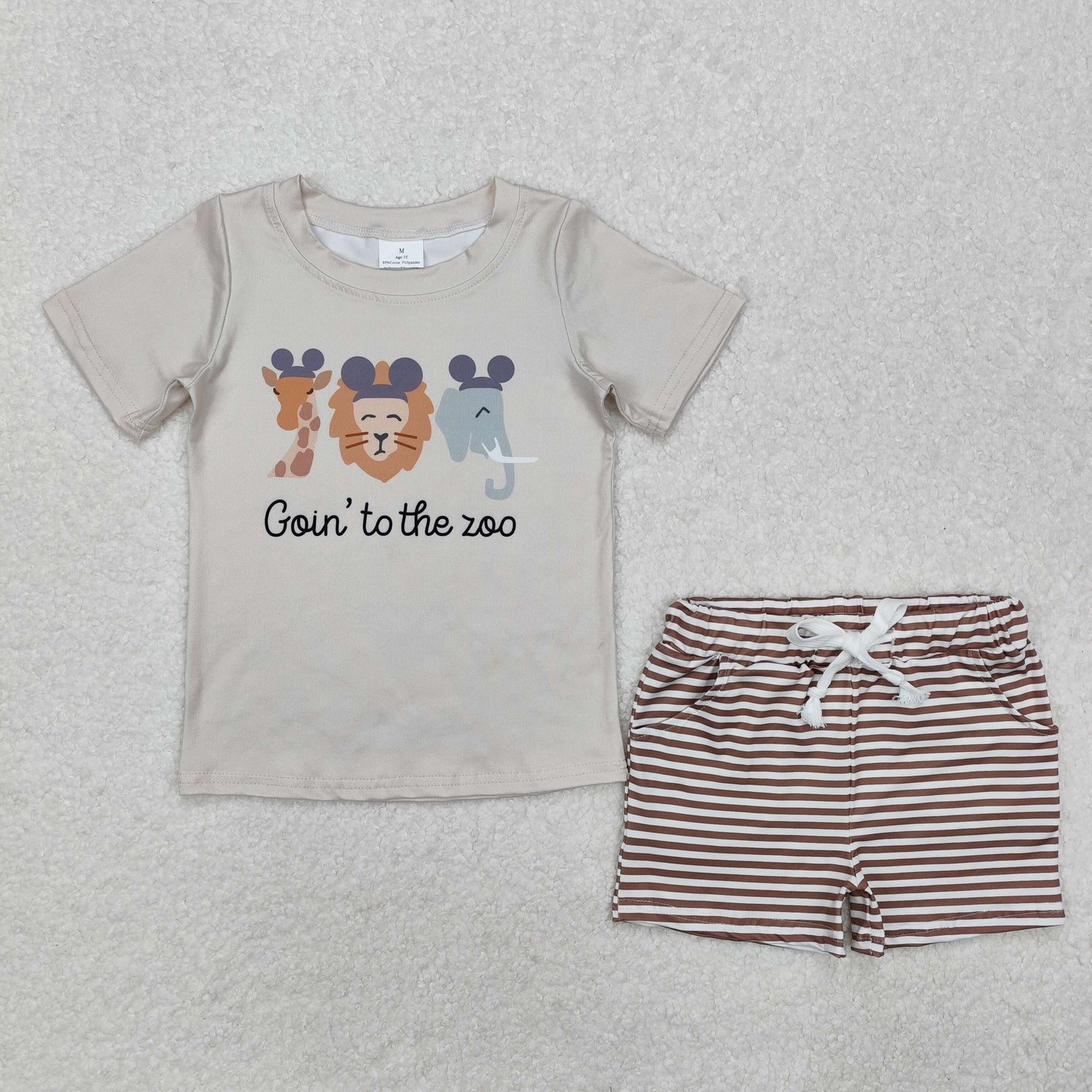 animals zoo print boys summer outfit