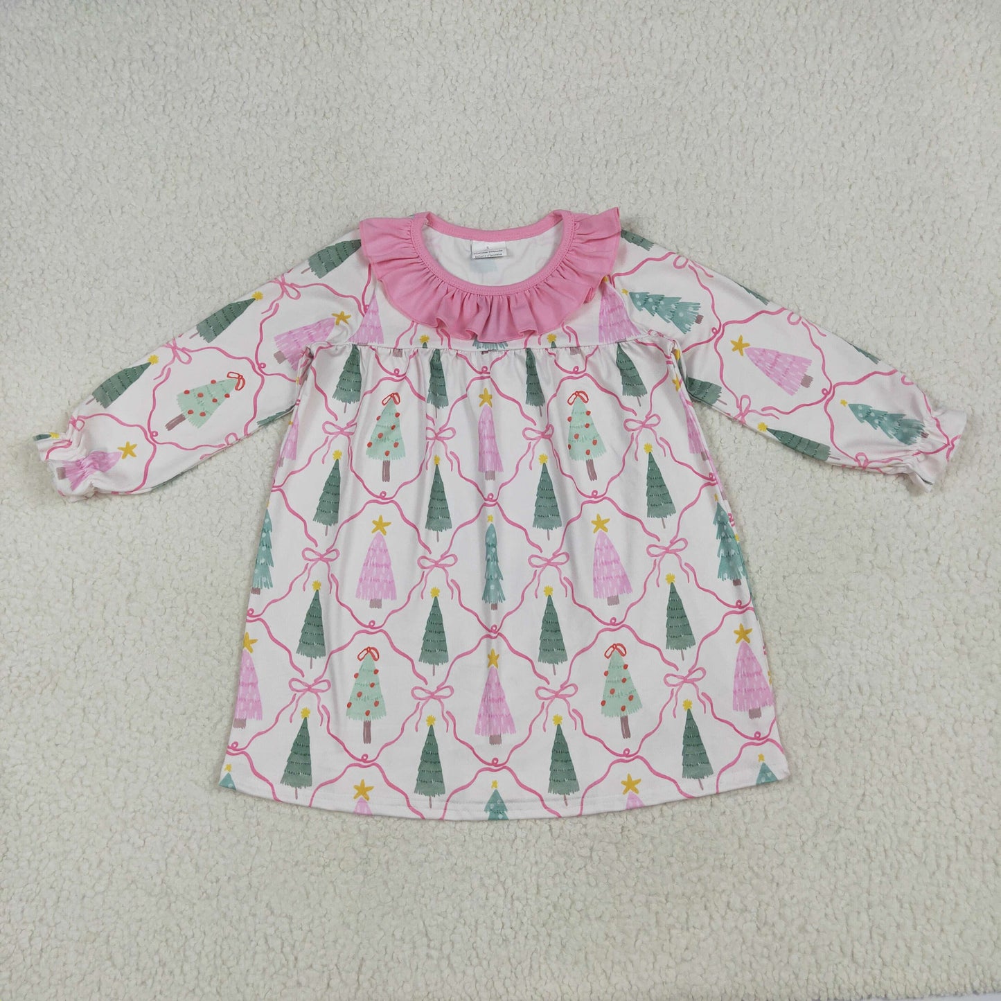 Christmas Trees bows dressGLD1093
