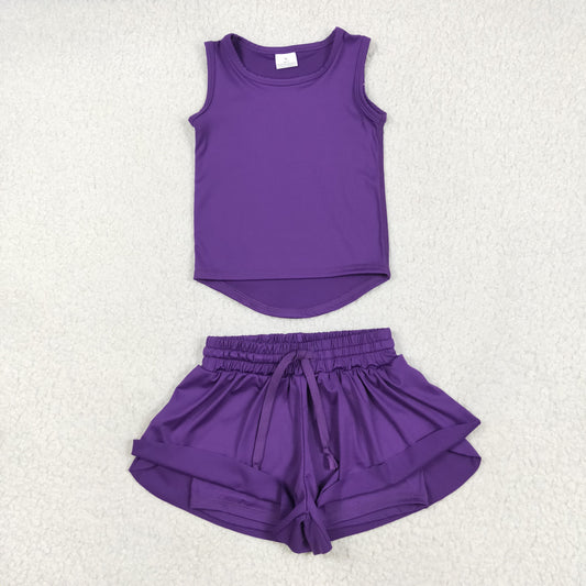 Purple yoga girl Sleeveless set