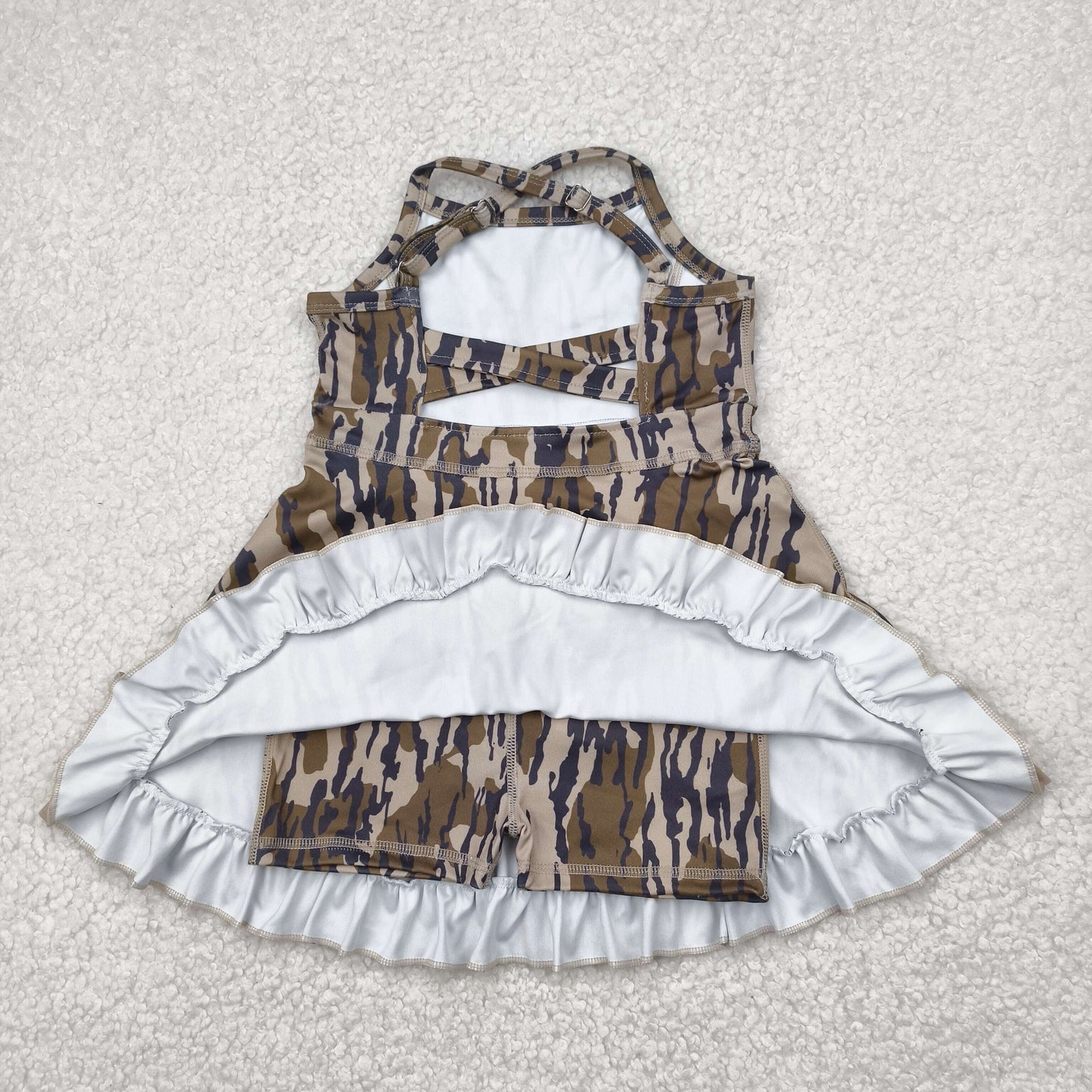brown camo yoga sleeveless print girl set