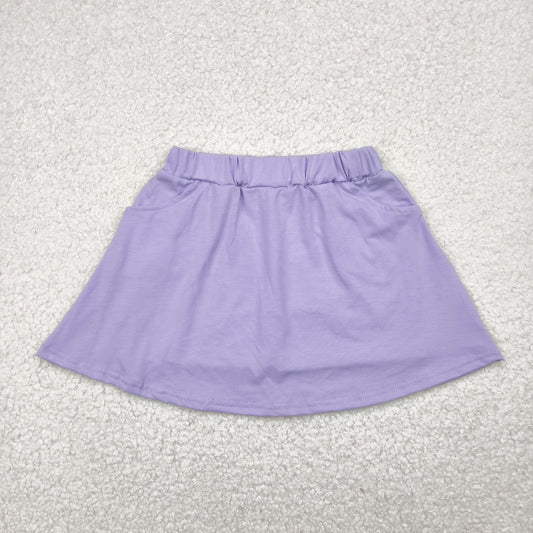 Purple solid print short yoga skirt