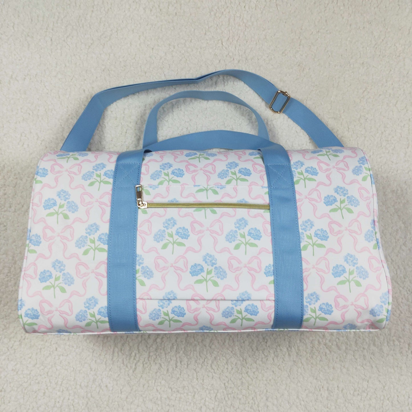 pink bows blue Flowers blue Lace Gym bag