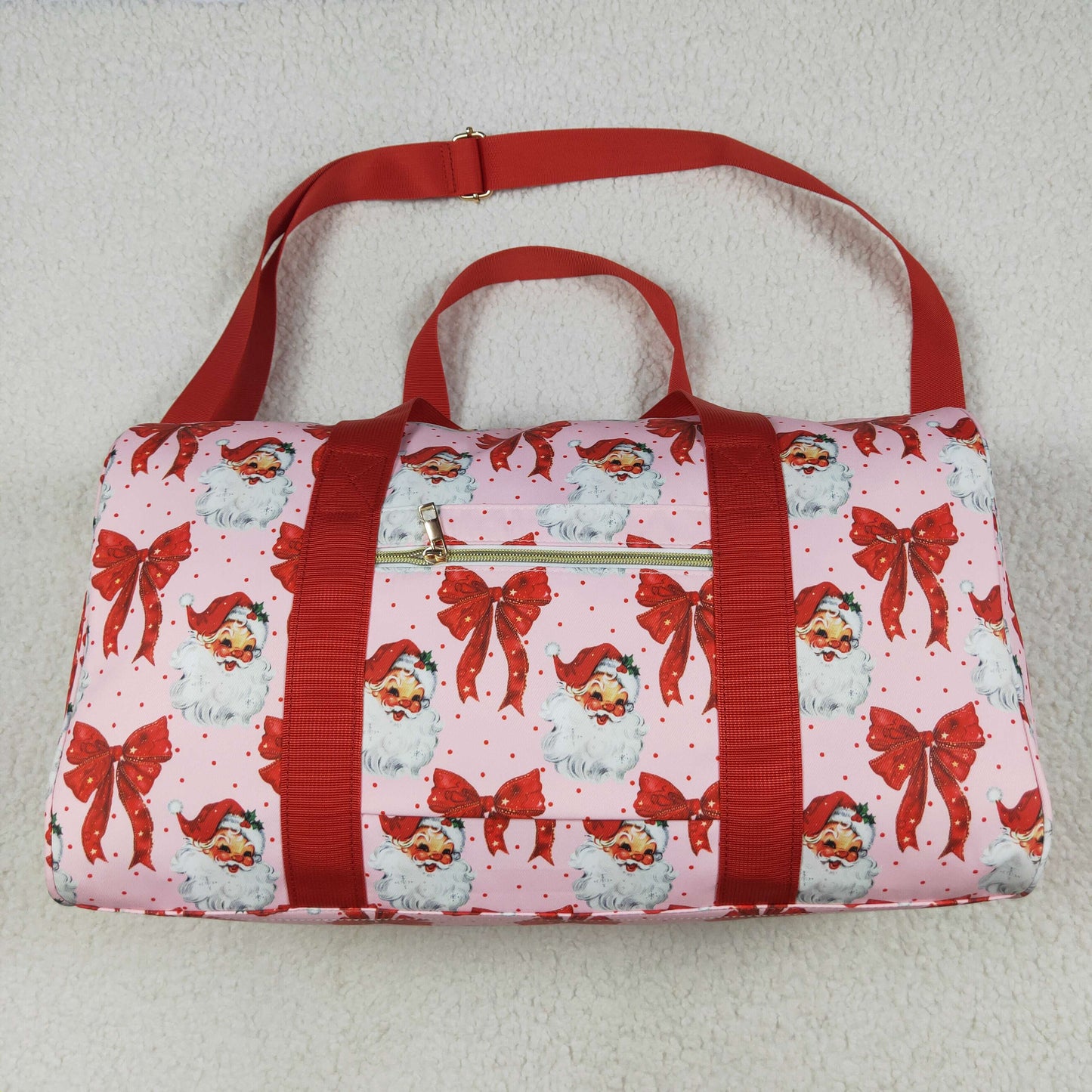 Red Christmas Santa floral travel bag BA0306