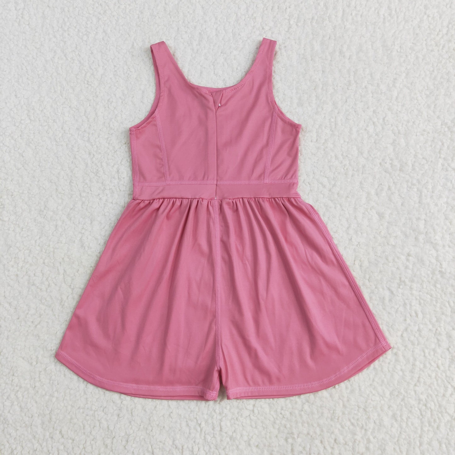 Pink solid Girls Jumpsuit
