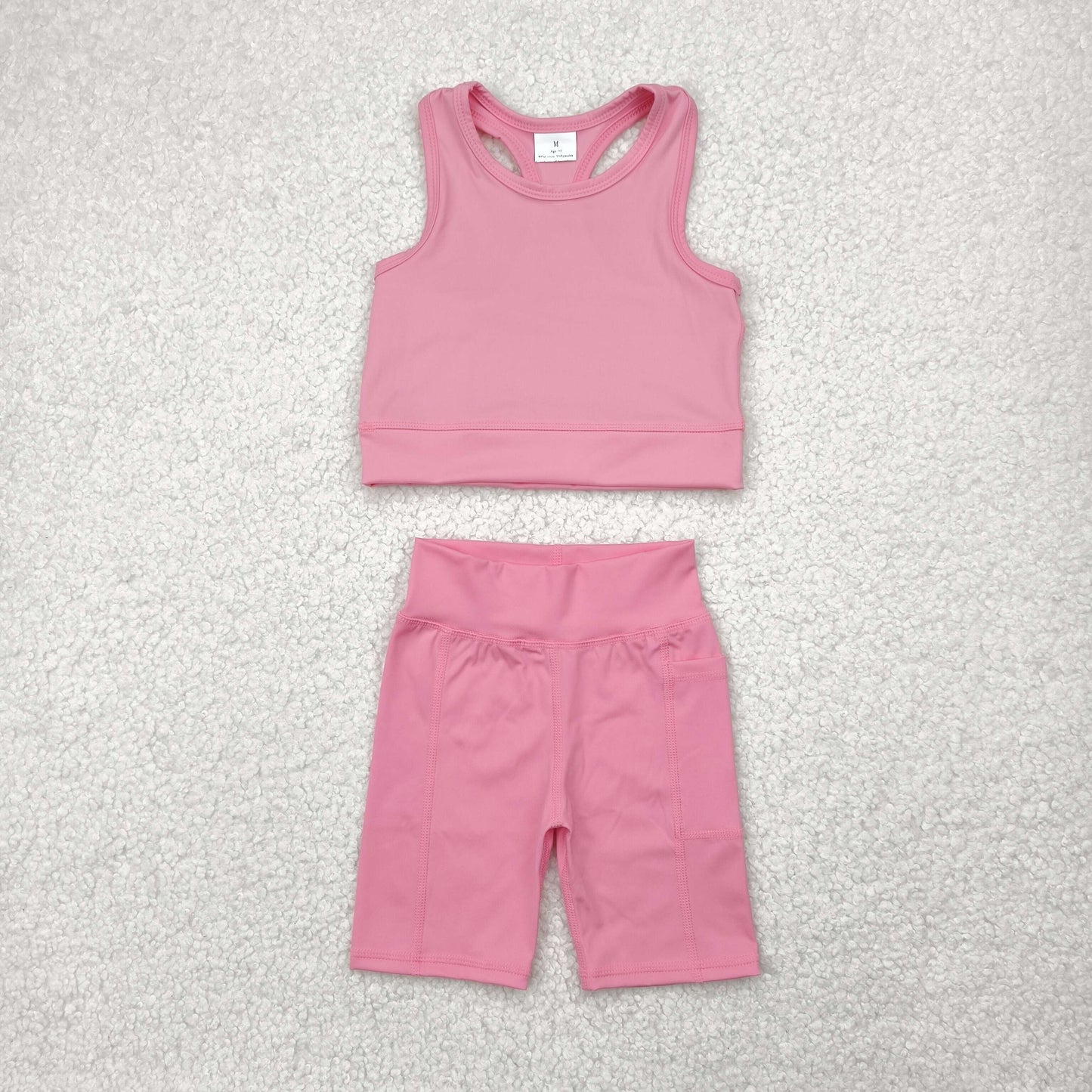pink yoga sleeveless girl set