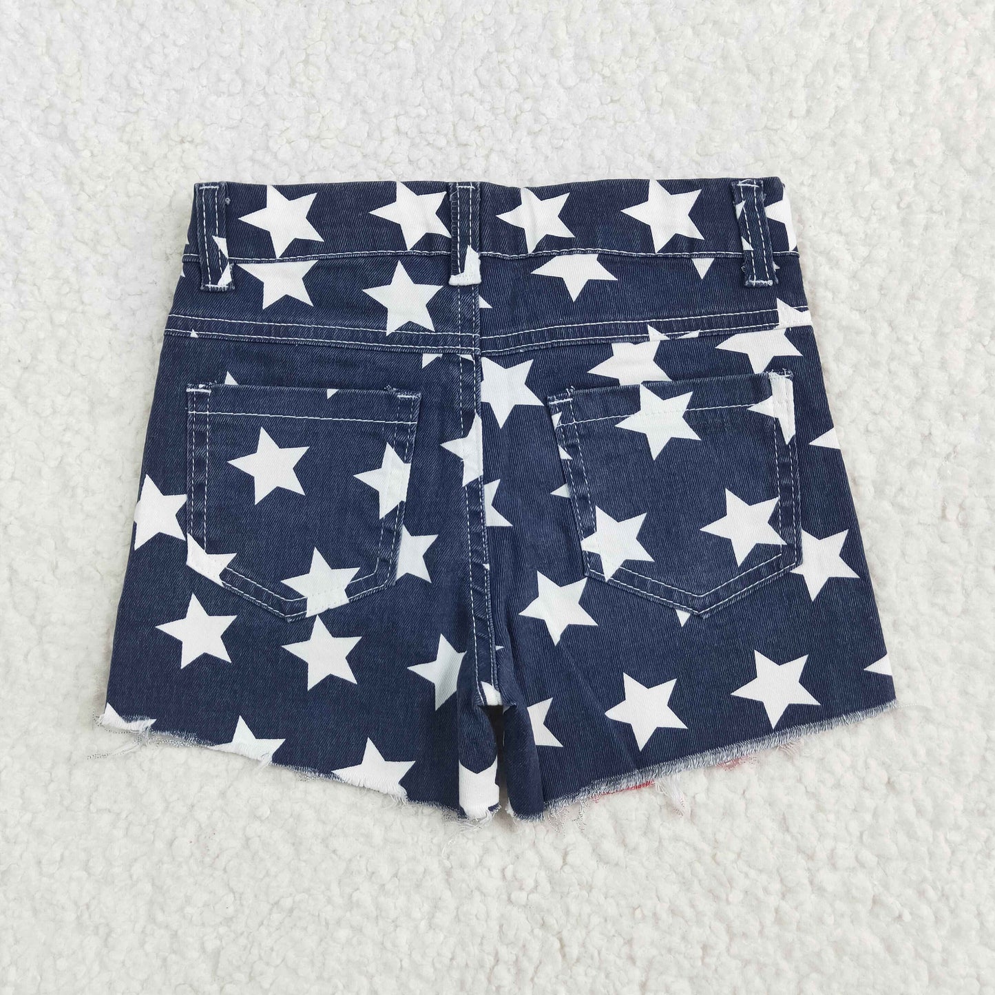 4th of July stripe stars Girls Short Girls jeans