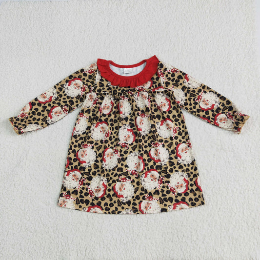 Christmas santa Leopard dressGLD1065