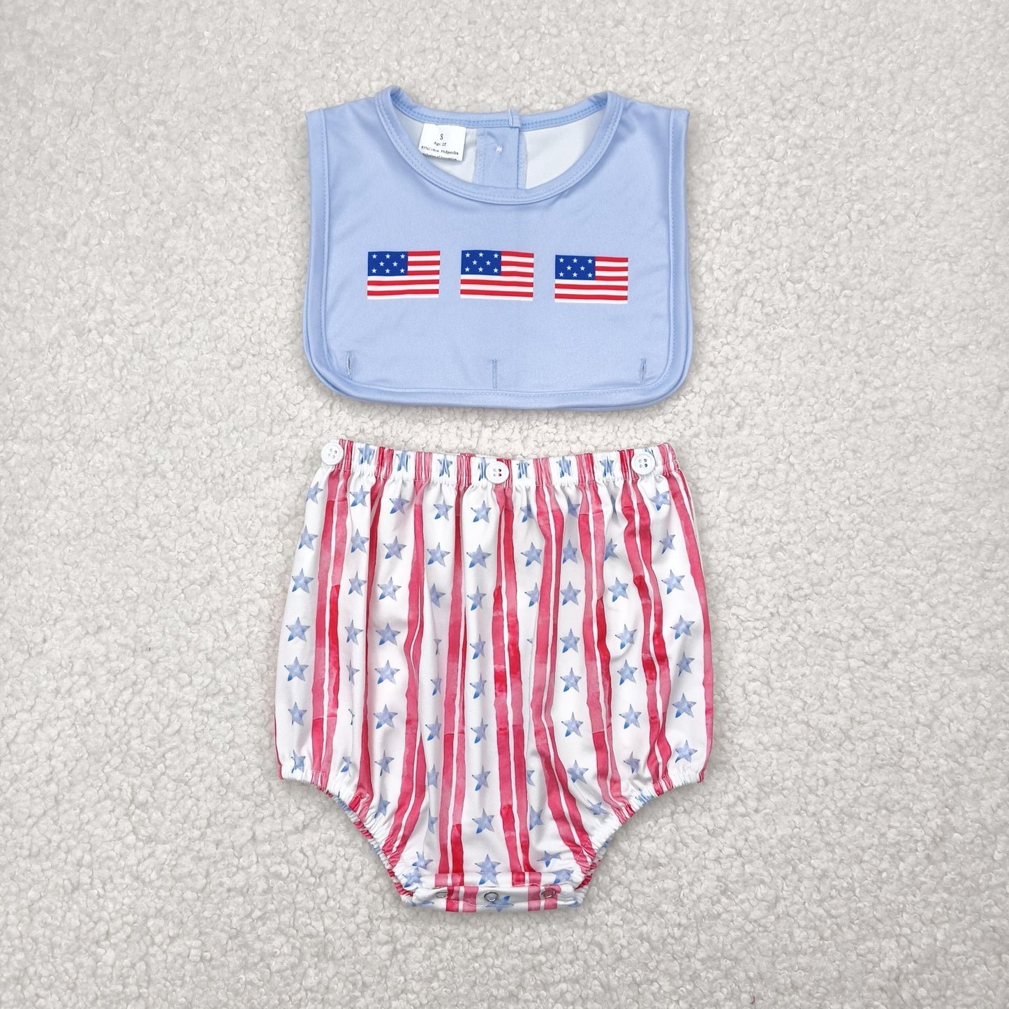 4th of July Stripe flag Baby Romper