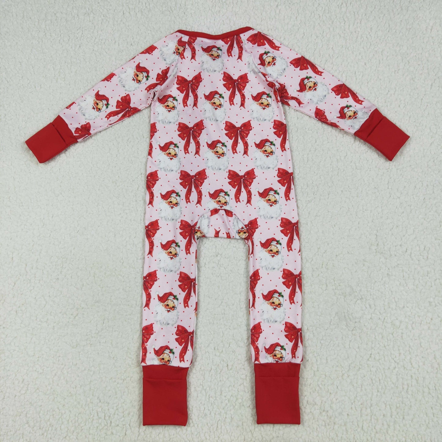 Red Bows Christmas Print Baby Romper LR2223