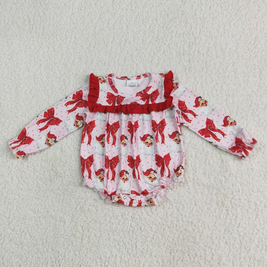 Christmas Santa bows Print Baby Romper LR2210