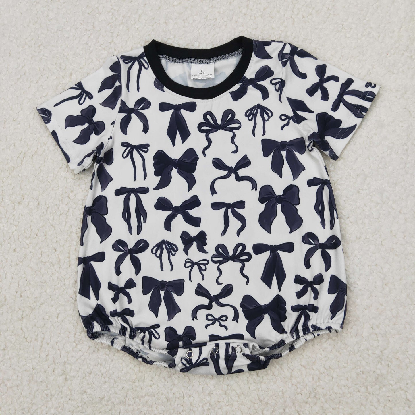 Black bows Print Baby RomperSR2820