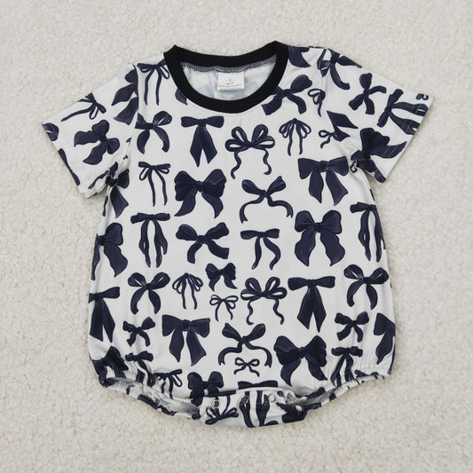 Black bows Print Baby RomperSR2820