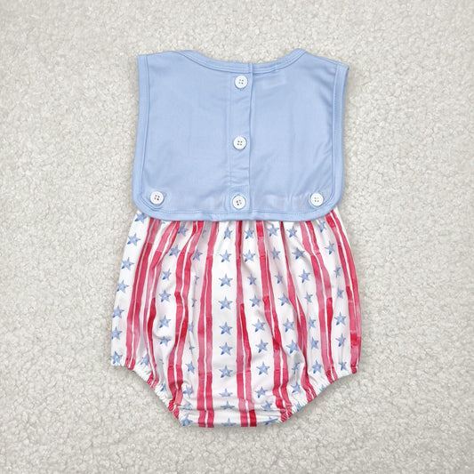 4th of July Stripe flag Baby Romper