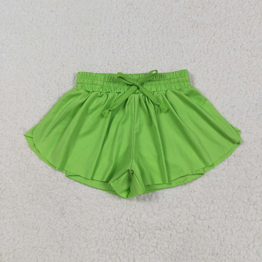 Grass green solid Kids yoga Short SS0548