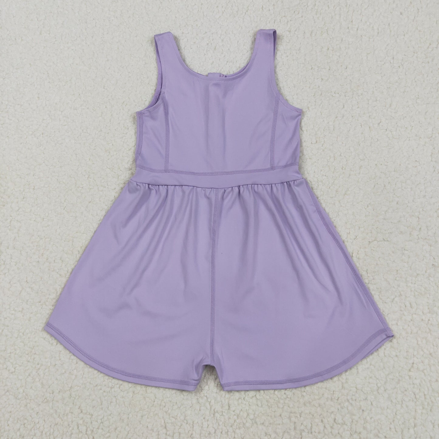 Purple solid Girls JumpsuitSR3020
