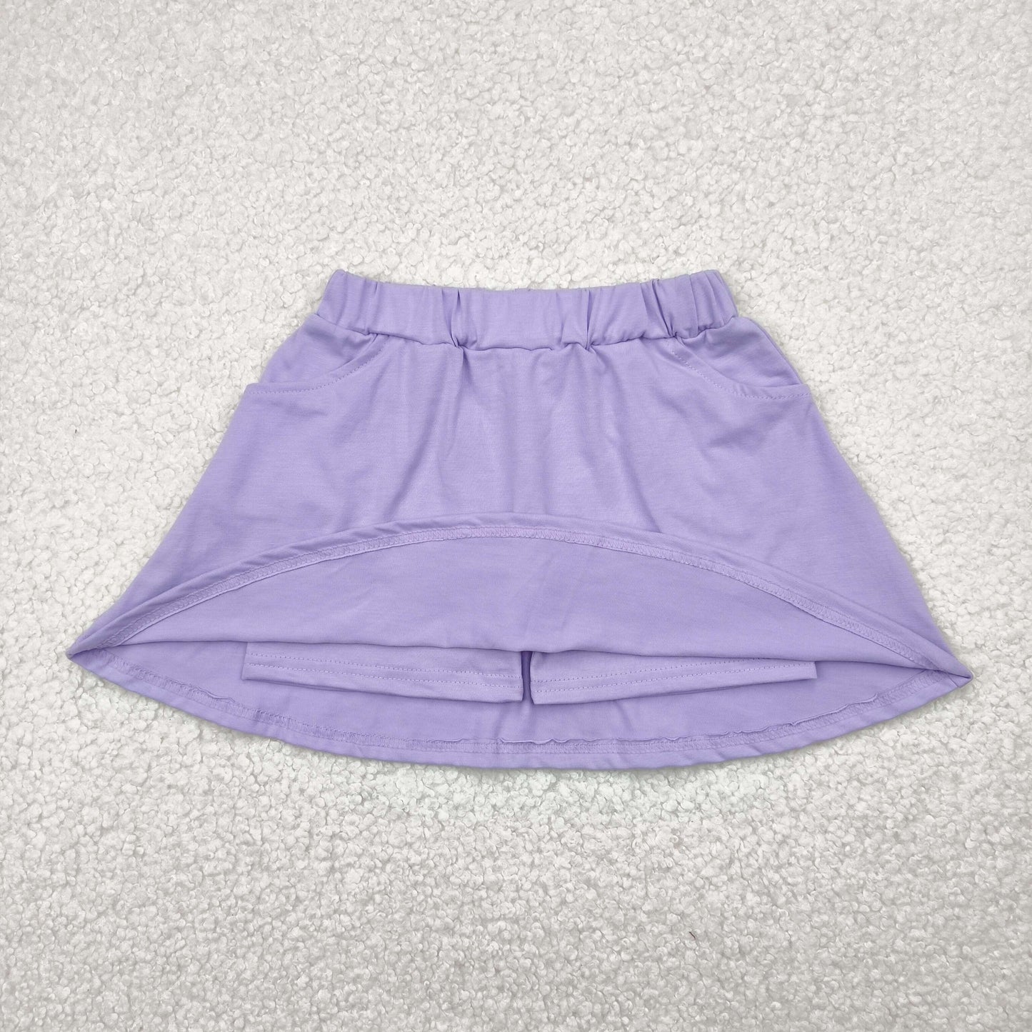 Purple solid print short yoga skirt