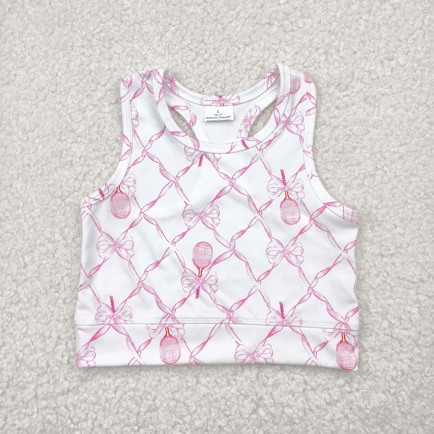 Pink bow girl yoga vest
