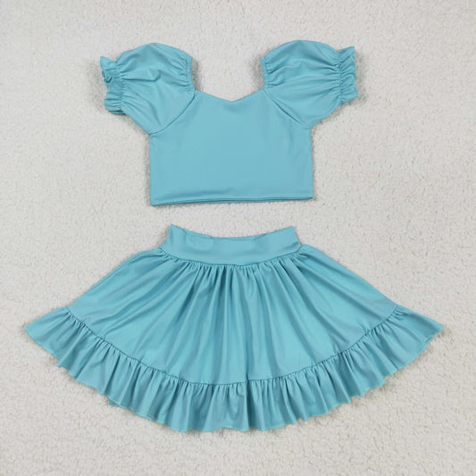 Light blue yoga sleeveless girl set