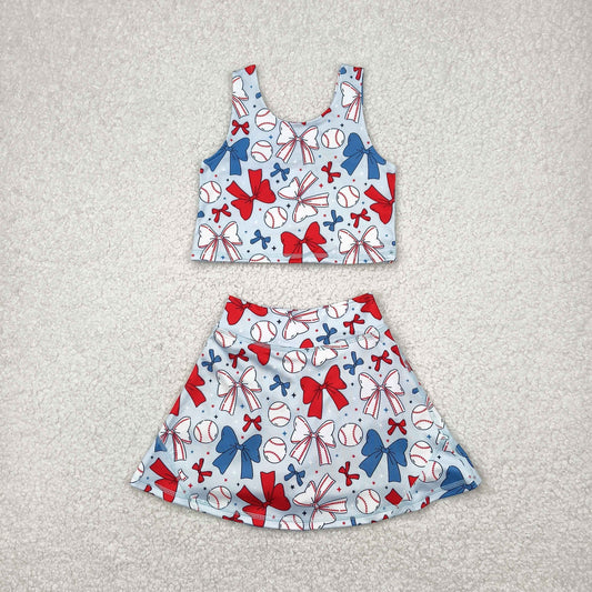 4th of july bows sleeveless girls Dress