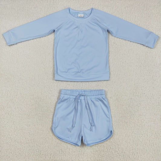 sky blue yoga girl set