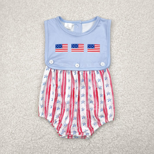 4th of July Stripe flag Baby Romper