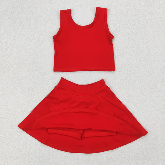 athletic Red sleeveless girls Dress
