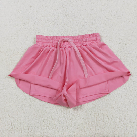 pink solid Kids yoga Short SS0546