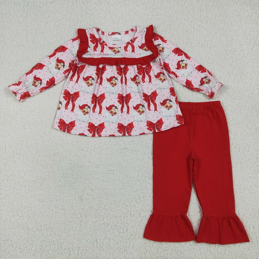Christmas Santa bows girl outfits GLP2347