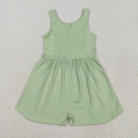 Light green solid Girls JumpsuitSR3021