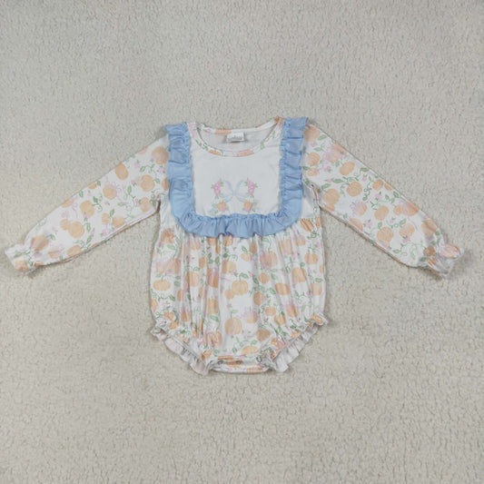 pumpkin leaves print Baby Romper LR2256