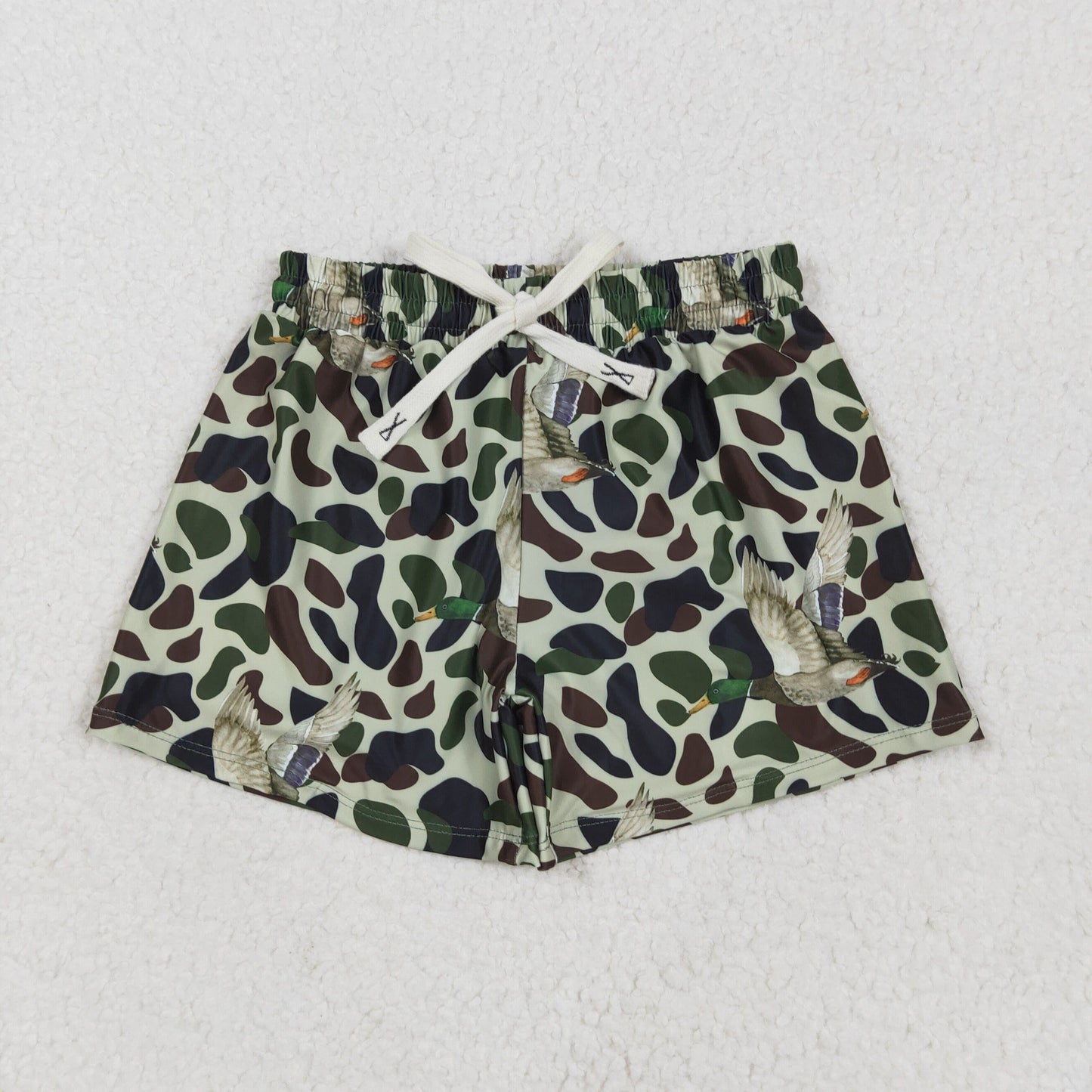 Green camo duck Print short swim