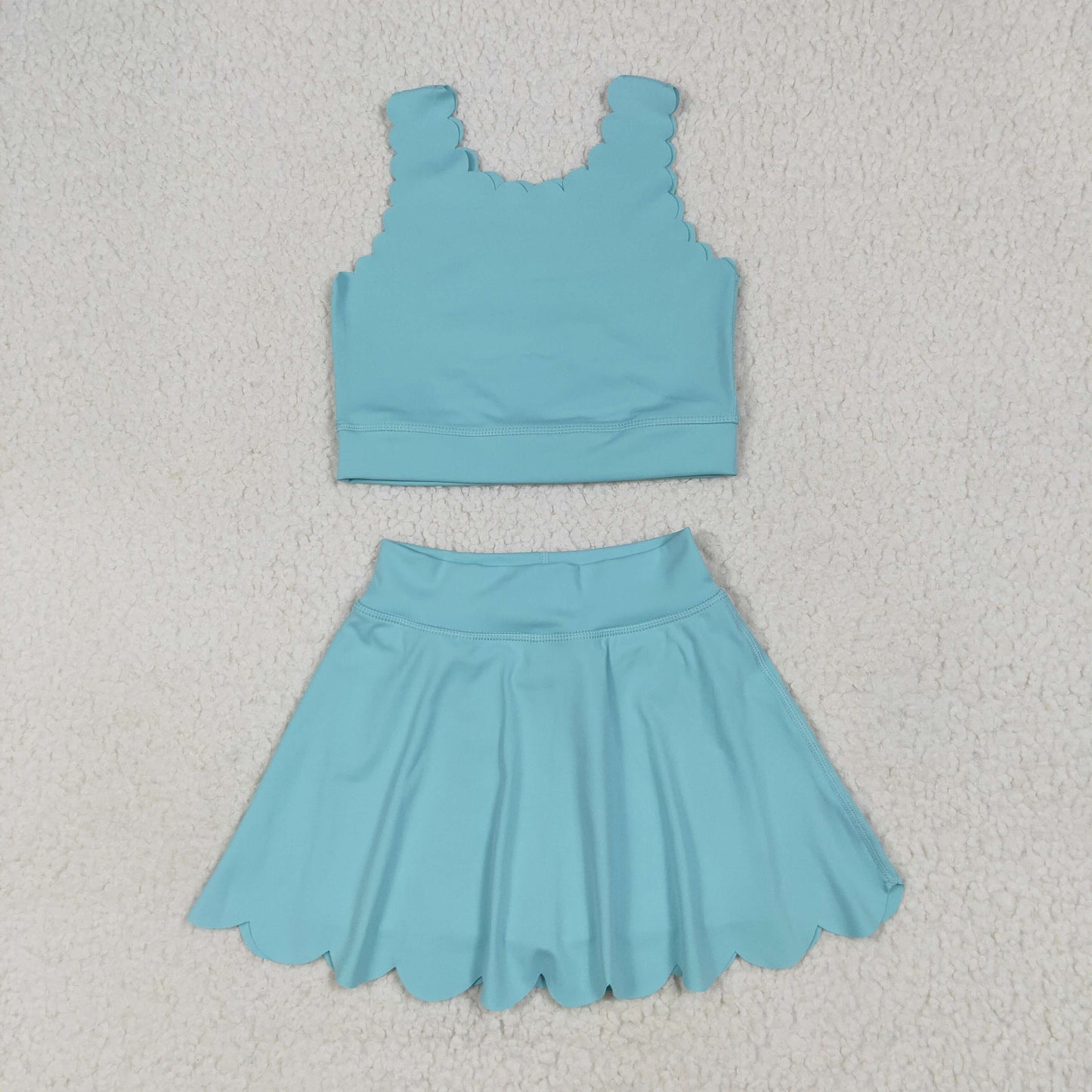 light Blue print yoga girl Sleeveless set GSD2096