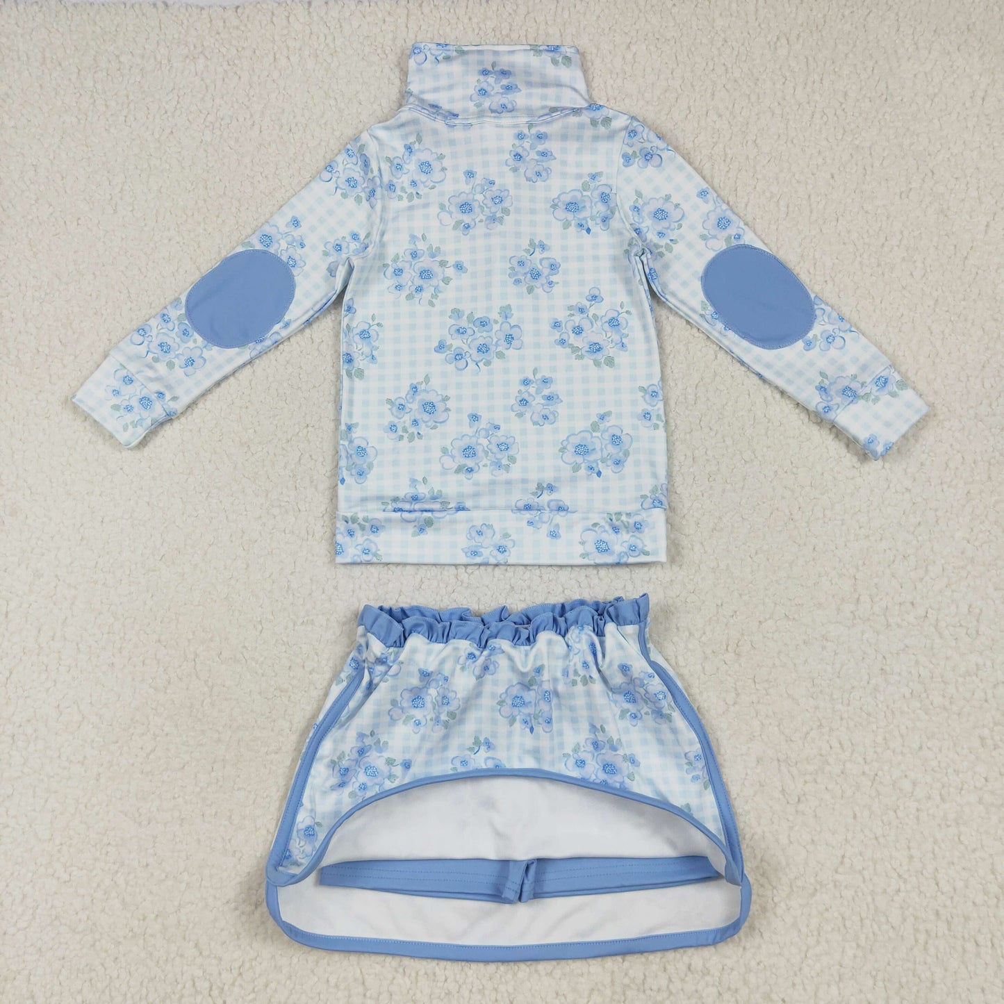 blue flowers yoga Girls Set GLD1097