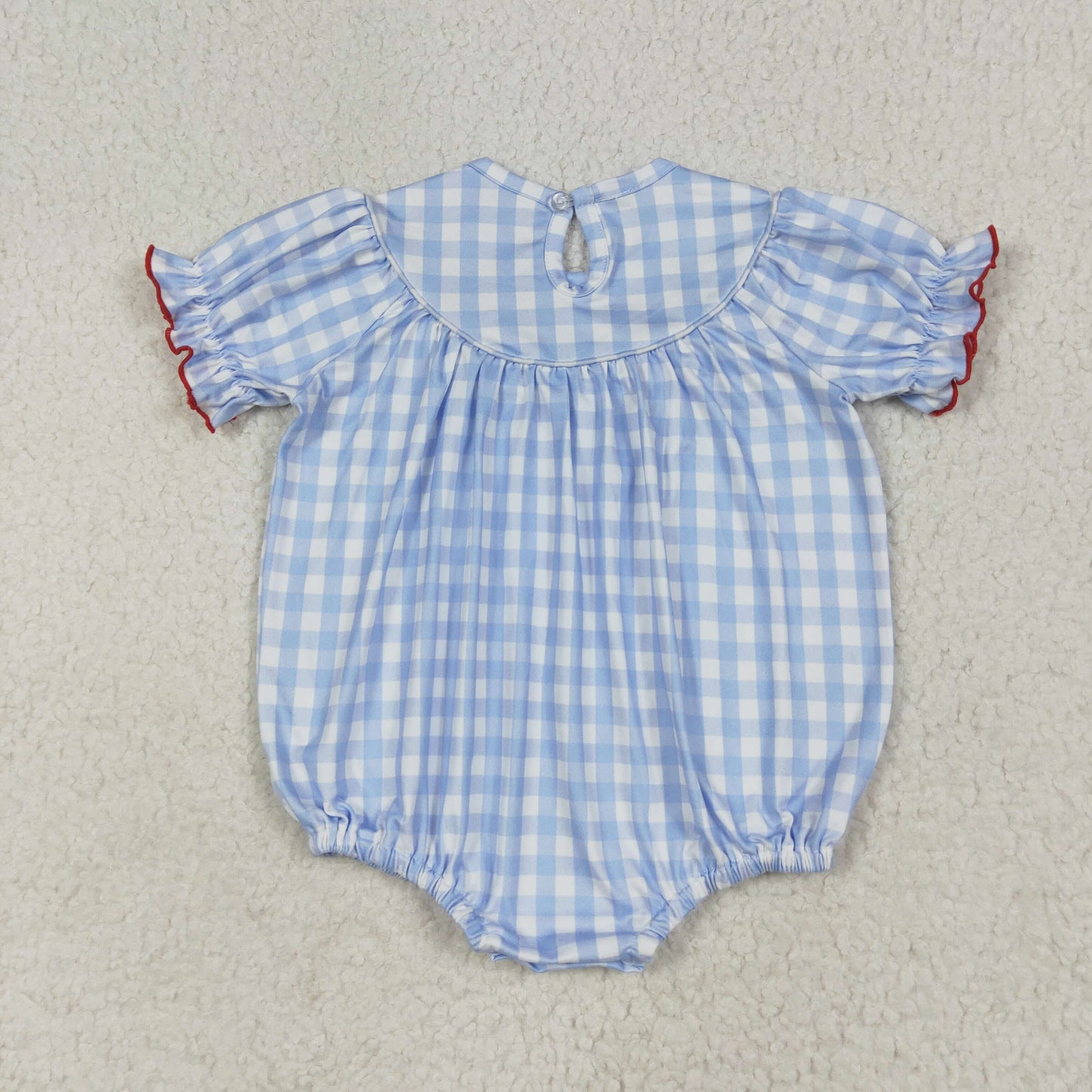 Blue Plaid animals Smock Baby RomperSR2981