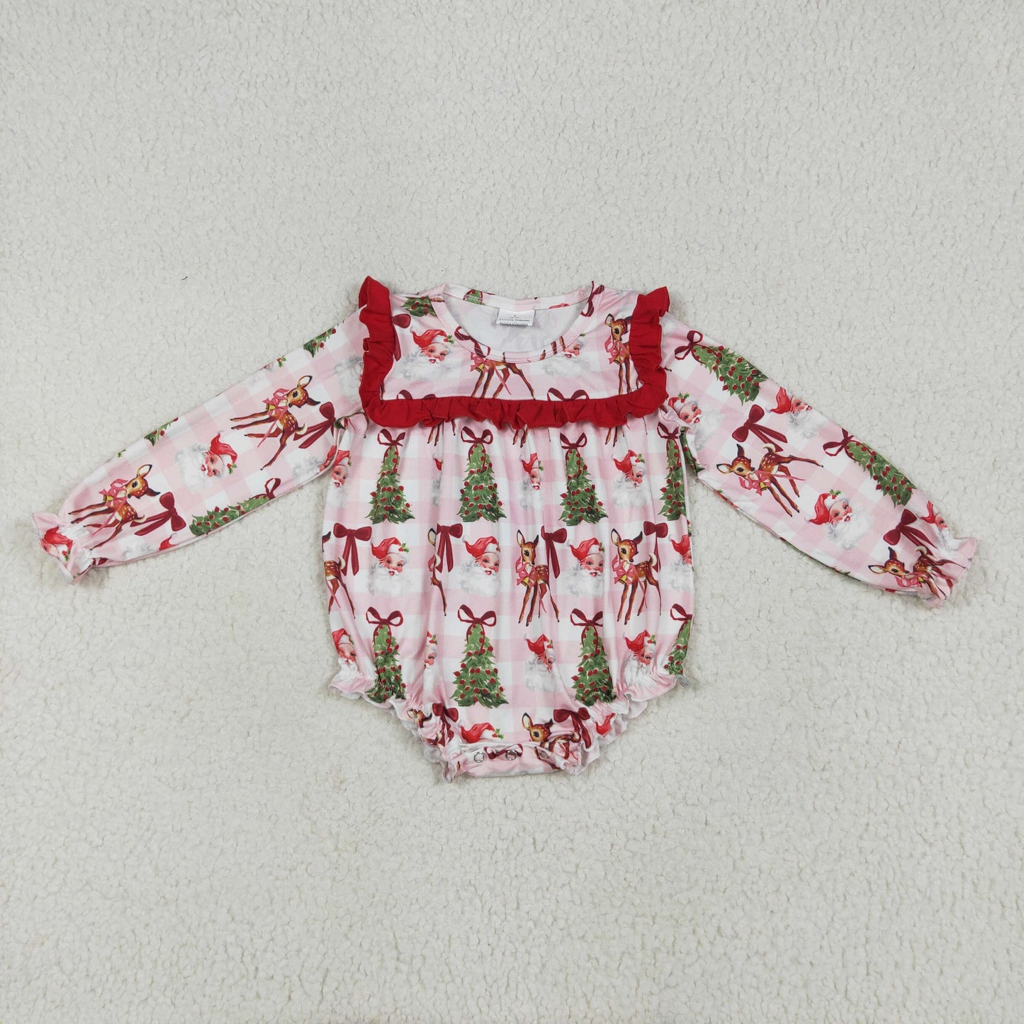 Christmas bows deer print Baby Romper LR2274