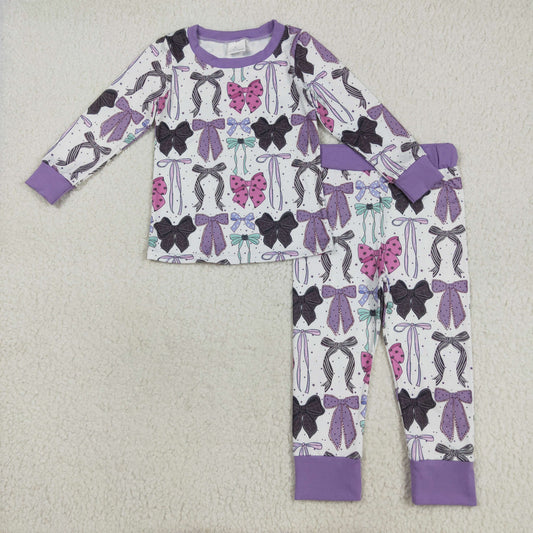 purple black bows long sleeve boys Suit GLP2533