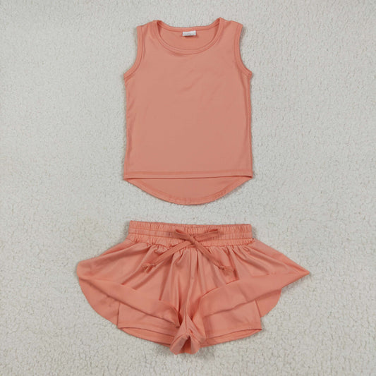 Orange yoga girl Sleeveless set GT0984