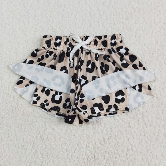Brown leopard Kids yoga Short