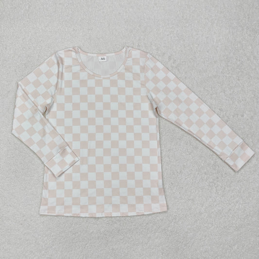 adult light orange plaid shirt