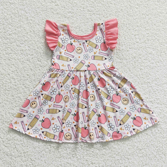 Back to School Pencil Apple Girls Dress