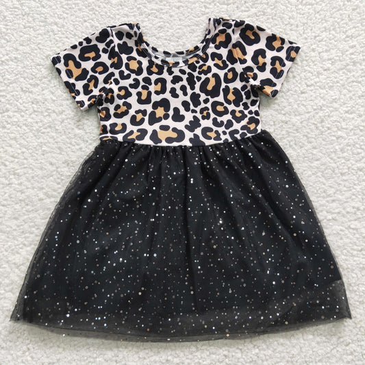 Black Leopard Girls Tutu Dress